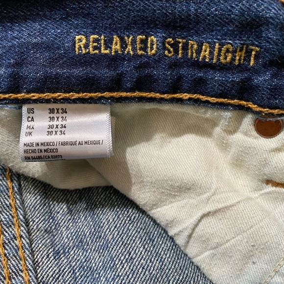 American Eagle 🦅 Outfitters relaxed straight jeans size 30 x 34 MINT - Picture 7 of 8